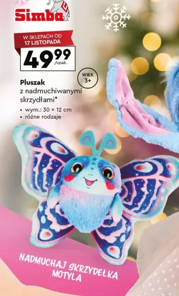 Pluszak z nadmuchiwanymi skrzydłami