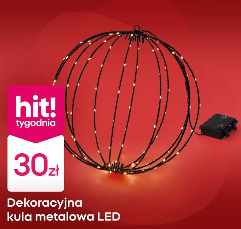 Dekoracyjna kula metalowa LED