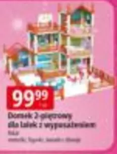 Domek 2-piętrowy dla lalek z wyposażeniem