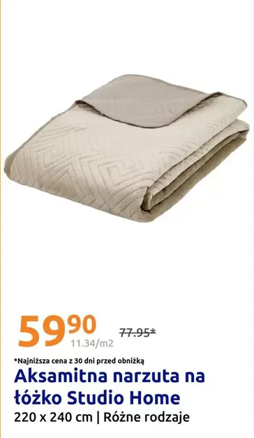 Aksamitna narzuta na łóżko