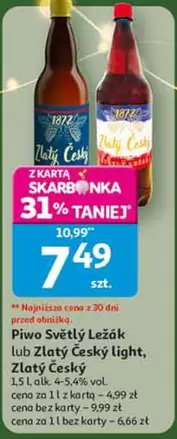 Piwo Světlý Ležák lub Zlatý Český light, Zlatý Český