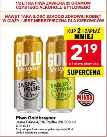 Jasne Pełne 4,5%, Radler 2% 500 ml