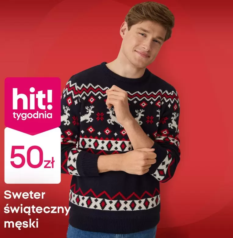 Sweter świąteczny męski