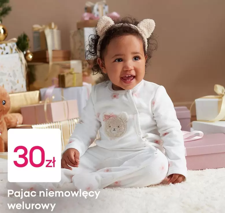 Pajac niemowlęcy welurowy