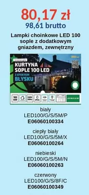 Lampki choinkowe LED 100 sople z dodatkowym gniazdem, zewnętrzny