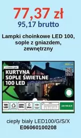 Lampki choinkowe LED 100, sople z gniazdem, zewnętrzny