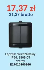 Łącznik świecznikowy IP54, 1809-05 czarny E17010300366