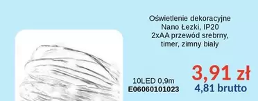 Oświetlenie dekoracyjne Nano Łezki, IP20 2xAA przewód srebrny, timer, zimny biały