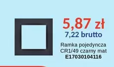 Ramka pojedyncza CR1/49 czarny mat E17030104116