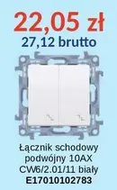 Łącznik schodowy podwójny 10AX CW6/2.01/11 biały E17010102783