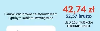 Lampki choinkowe ze sterownikiem i grubym kablem, wewnętrzne LED 120 multikolor E06060100903