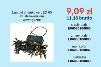 Lampki choinkowe LED 60 ze sterownikiem wewnętrzne