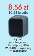 Łącznik jednobiegunowy hermetyczny IP44 WNT-1B2 szary/czarny E17010300296