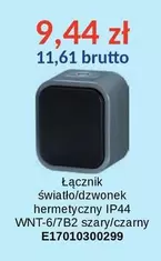Łącznik światło/dzwonek hermetyczny IP44 WNT-6/7B2 szary/czarny