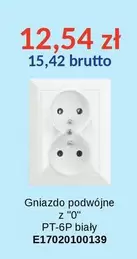 Gniazdo podwójne z "0" PT-6P biały E17020100139