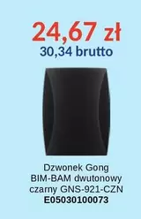 Dzwonek Gong BIM-BAM dwutonowy czarny GNS-921-CZN E05030100073