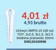 Uchwyt UMPO-10 100 szt. YDY- 2x2,5, 3x1,5, 3x2,5 średnica przewodu 10mm E08130100096
