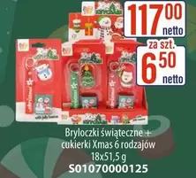 Bryloczki świąteczne + cukierki Xmas 6 rodzajów