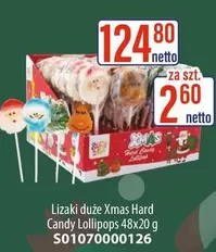 Lizaki duże Xmas Hard Candy Lollipops 48x20 g S01070000126