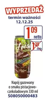 Napój gazowany o smaku pistacjowo-czekoladowym 330 ml