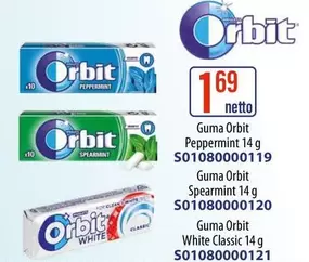 Classic - Guma Peppermint 14 g S01080000119, Guma Spearmint 14 g, Guma White 14 g S01080000121