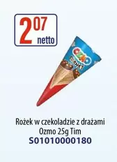 Rożek w czekoladzie z drażami 25g Tim