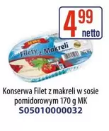 Filet z makreli w sosie pomidorowym 170 g MK