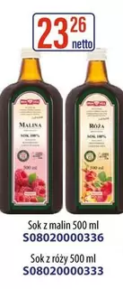 Sok z malin 500 ml, Sok z róży 500 ml