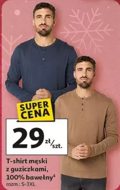 T-Shirt - T-shirt męski z guziczkami