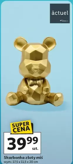 Skarbonka złoty miś