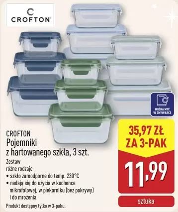 Pojemniki z hartowanego szkła, 3 szt.