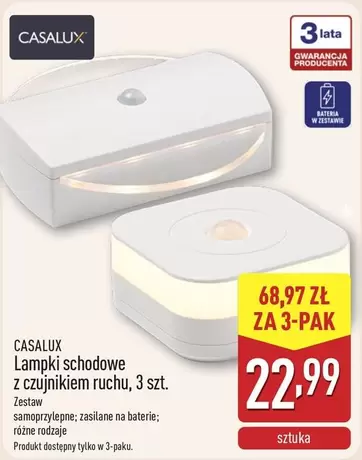 Lampki schodowe z czujnikiem ruchu, 3 szt.
