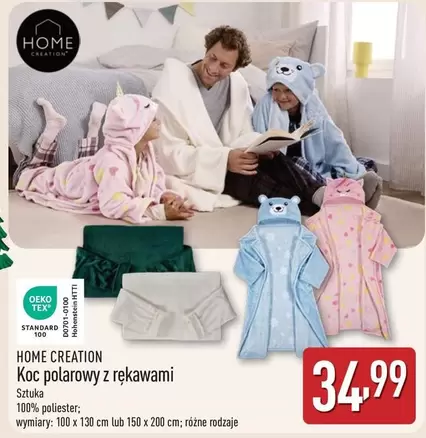 Koc polarowy z rękawami