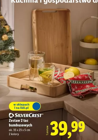 Silvercrest - Zestaw 2 tac bambusowych