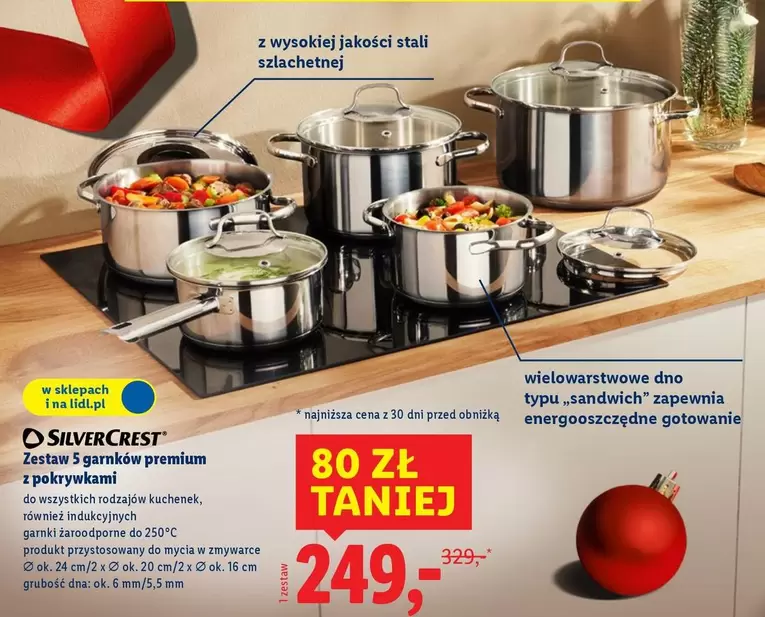 Silvercrest - Zestaw 5 garnków premium z pokrywkami