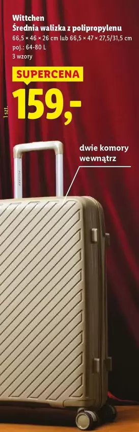 Średnia walizka z polipropylenu