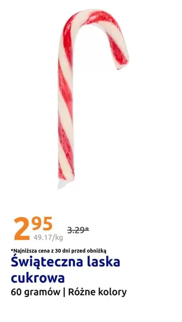 Świąteczna laska cukrowa