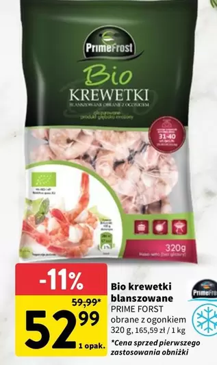 Bio krewetki blanszowane