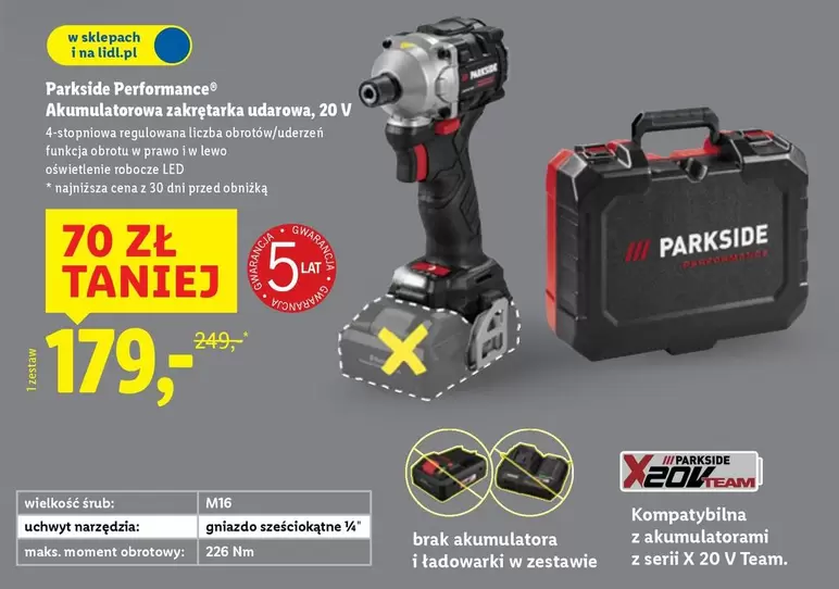 Team - Akumulatorows zakrętarka udarowa, 20 V