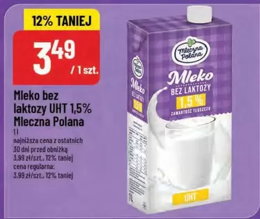 Mleko bez laktozy UHT 1,5%