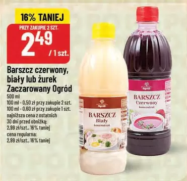 Barszcz czerwony, biały lub żurek