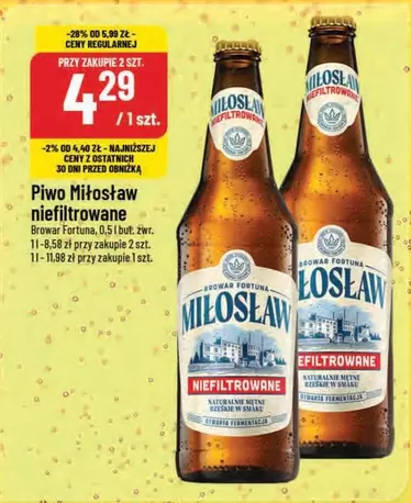 Fortuna - Piwo Miłosław niefiltrowane