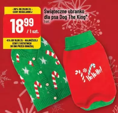 Świąteczne ubranko dla psa Dog The King