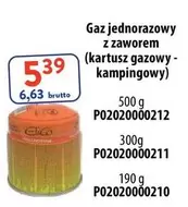 Gaz jednorazowy z zaworem (kartusz gazowy - kampingowy)