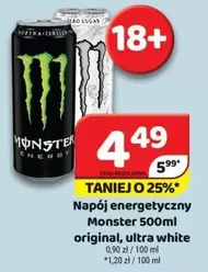 Monster - Napój energetyczny 500ml original, ultra white