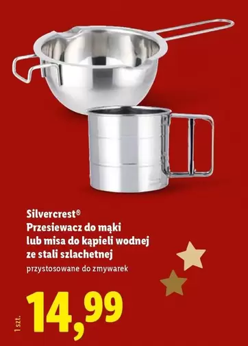 Silvercrest - Przesiewacz do mąki lub misa do kąpieli wodnej ze stali szlachetnej