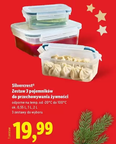 Silvercrest - Zestaw 3 pojemników do przechowywania żywności