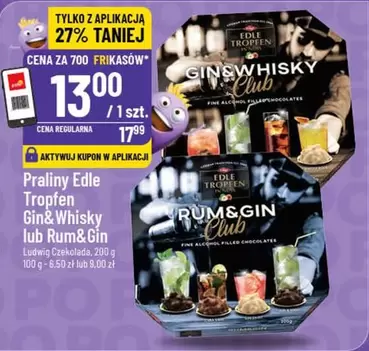 Praliny Edle Tropfen Gin&Whisky lub Rum&Gin