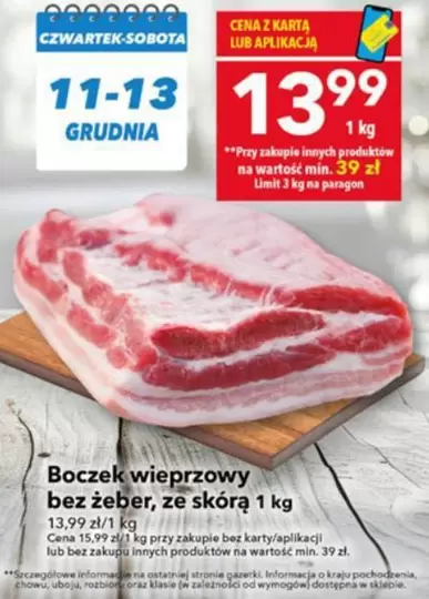 Boczek wieprzowy bez żeber, ze skórą