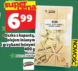 Uszka z kapustą, olejem Inianym i grzybami leśnymi